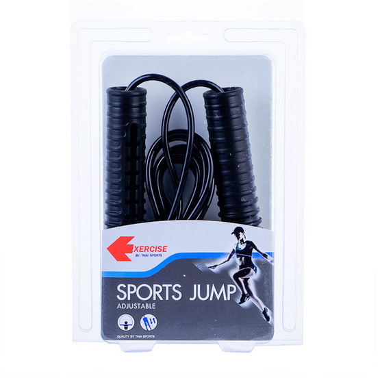 Thai Sports เชือกกระโดด (Jump Rope) ปรับสายได้ สีดำ รหัสสินค้า E2X1S1228