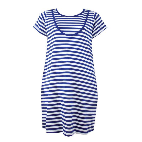 Threeangels Matrenity Dress AT15-366T-NAVY/WHITE-L Threeangels Matrenity Dress AT15-366T-NAVY/WHITE-L