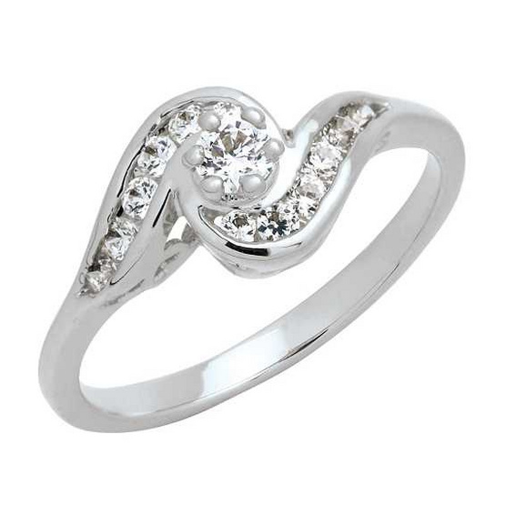 Trendy Diamond แหวนก้นหอย หุ้มทองคำขาว ไซส์ 54 Trendy Diamond แหวนก้นหอย หุ้มทองคำขาว ไซส์ 54