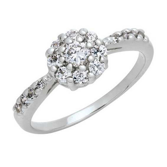 Trendy Diamond แหวน Lotus หุ้มทองคำขาว ไซส์ 56 Trendy Diamond แหวน Lotus หุ้มทองคำขาว ไซส์ 56