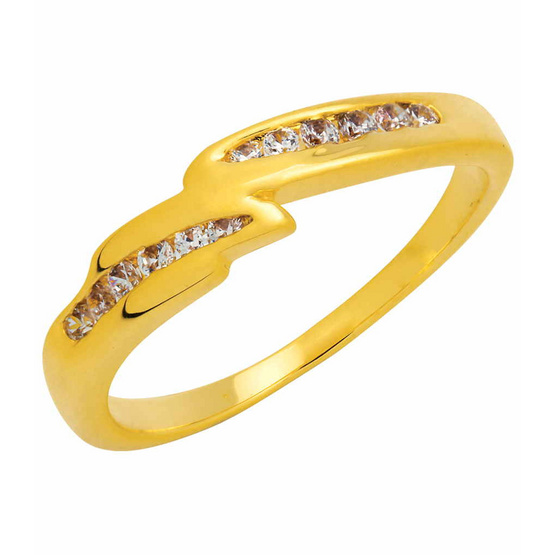 Trendy Diamond แหวนเวฟแบนด์ หุ้มทองแท้ Size 56 Trendy Diamond แหวนเวฟแบนด์ หุ้มทองแท้ Size 56