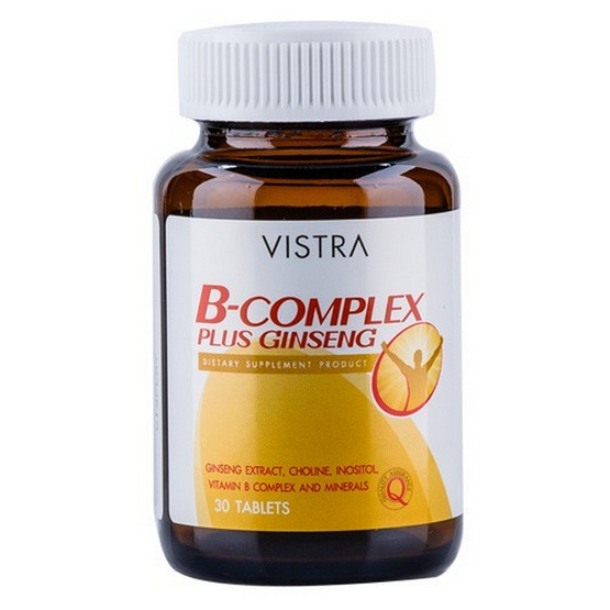 VISTRA B-Complex plus Ginseng บี คอมเพล็กซ์ พลัส จินเส็ง บรรจุ 30 เม็ด VISTRA B-Complex plus Ginseng บี คอมเพล็กซ์ พลัส จินเส็ง บรรจุ 30 เม็ด