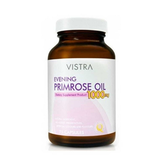 VISTRA Evening Primrose 1000 mg อีฟนิ่งพริมโรส 1000 มิลลิกรัม บรรจุ 75 แคปซูล VISTRA Evening Primrose 1000 mg อีฟนิ่งพริมโรส 1000 มิลลิกรัม บรรจุ 75 แคปซูล
