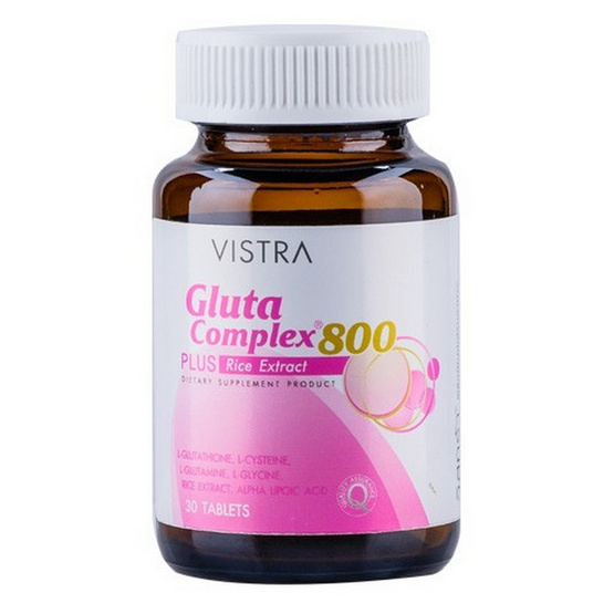 VISTRA Gluta Complex 800 plus Rice Extract กลูต้า คอมเพล็กซ์ 800 ผสมสารสกัดจากข้าวเซราไมด์ บรรจุ 30 เม็ด VISTRA Gluta Complex 800 plus Rice Extract กลูต้า คอมเพล็กซ์ 800 ผสมสารสกัดจากข้าวเซราไมด์ บรรจุ 30 เม็ด