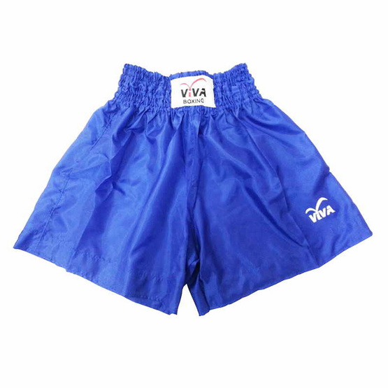 VIVA BOXING SHORTS กางเกงมวยสากลผ้าร่ม -สกรีน VIVA SIZE: L สีน้ำเงิน