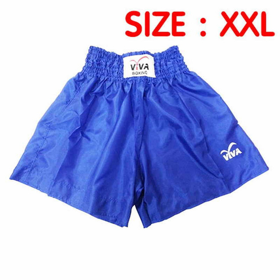 VIVA BOXING SHORTS กางเกงมวยสากลผ้าร่ม -สกรีน VIVA SIZE: XXL สีน้ำเงิน