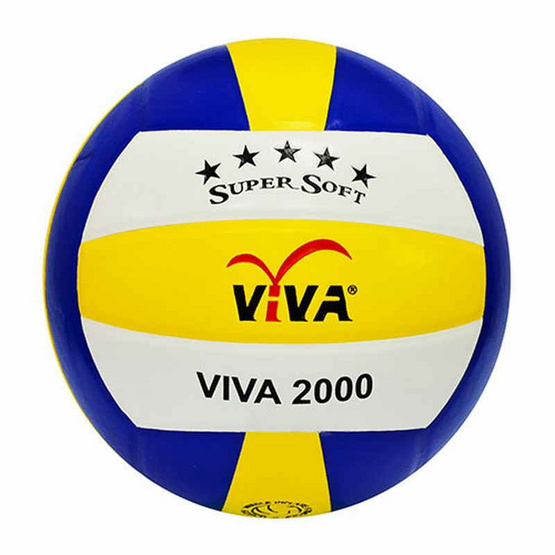 VIVA วอลเลย์บอลหนังอัดแข่งขันอย่างดี SUPER SOFT รุ่น 2000  สีน้ำเงิน-ขาว-เหลือง