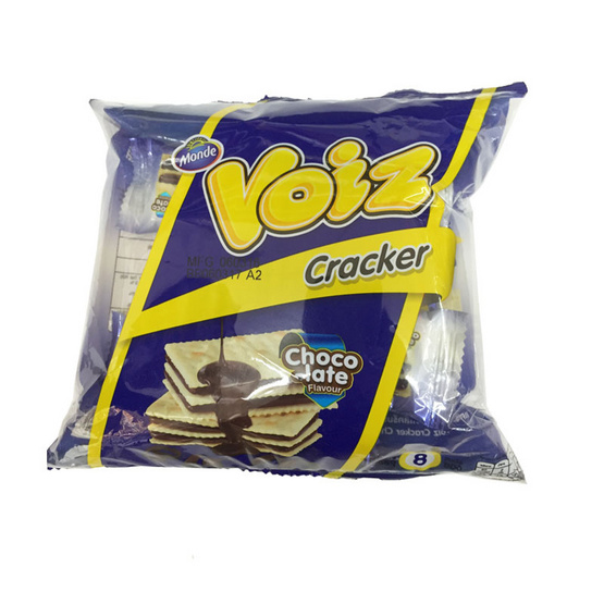 Voiz วอยซ์ แครกเกอร์ สอดไส้ครีม รสช็อกโกแลต ขนาด 80 g. (12 ชิ้น) Voiz วอยซ์ แครกเกอร์ สอดไส้ครีม รสช็อกโกแลต ขนาด 80 g. (12 ชิ้น)