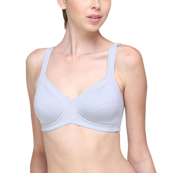 Wacoal เสื้อยกทรงรูปแบบสปอร์ตบรา รุ่น WR1482 สีเทา Wacoal เสื้อยกทรงรูปแบบสปอร์ตบรา รุ่น WR1482 สีเทา