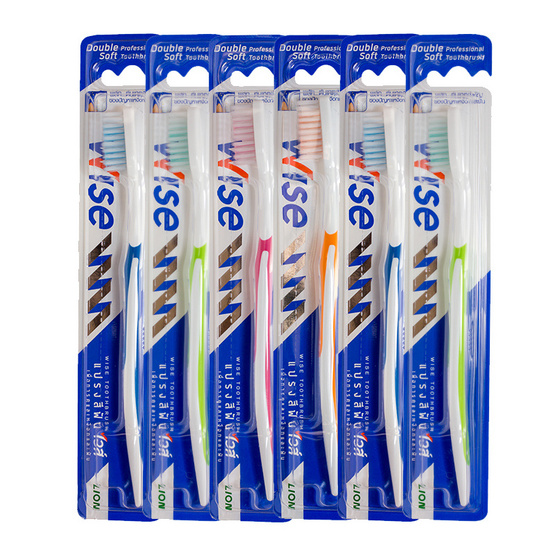 Wise Toothbrush Double Soft Professional Pack6 (คละสี) Wise Toothbrush Double Soft Professional Pack6 (คละสี)