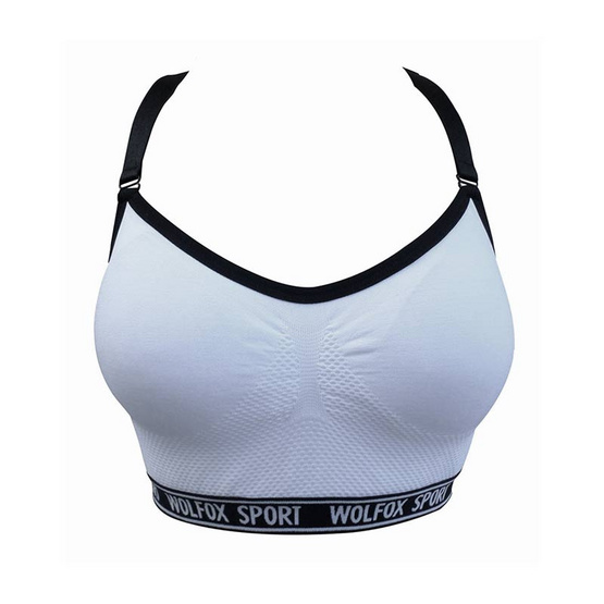 Wolfox Sport Bra (Text) สปอร์ตบรา สายตัวอักษร สีขาว Wolfox Sport Bra (Text) สปอร์ตบรา สายตัวอักษร สีขาว