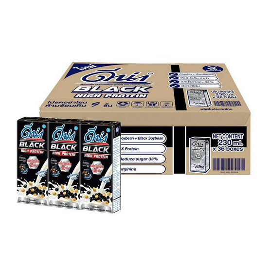 ดีน่า นมถั่วเหลือง แบล็คซิงค์ 230มล. (36กล่อง)