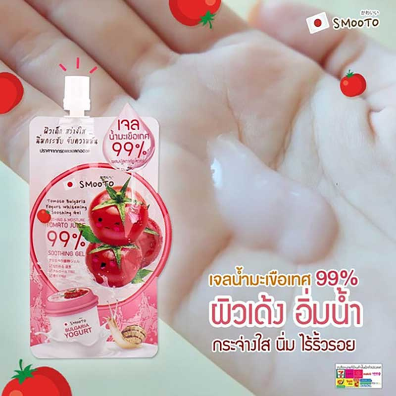 Smooto ซูทติ้งเจล Tomato Bulgaria Yogurt Whitening Shooting Gel 40 กรัม (แพ็ก 6 ชิ้น)