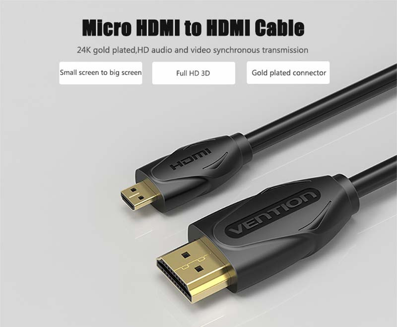 Vention Micro HDMI To HDMI Cable 2 M.