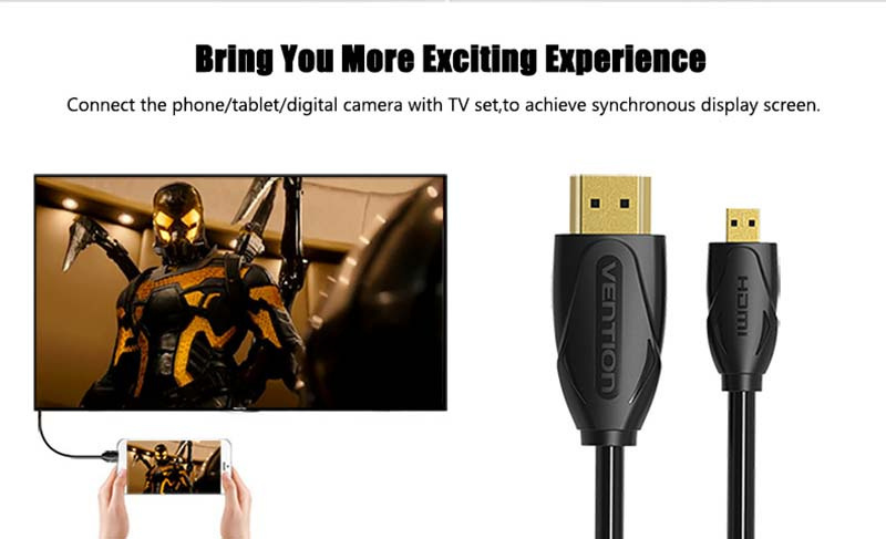 Vention Micro HDMI To HDMI Cable 2 M.