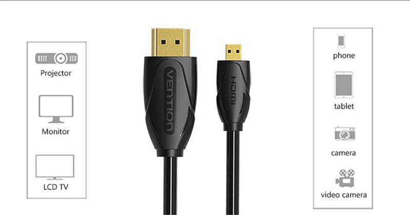 Vention Micro HDMI To HDMI Cable 2 M.