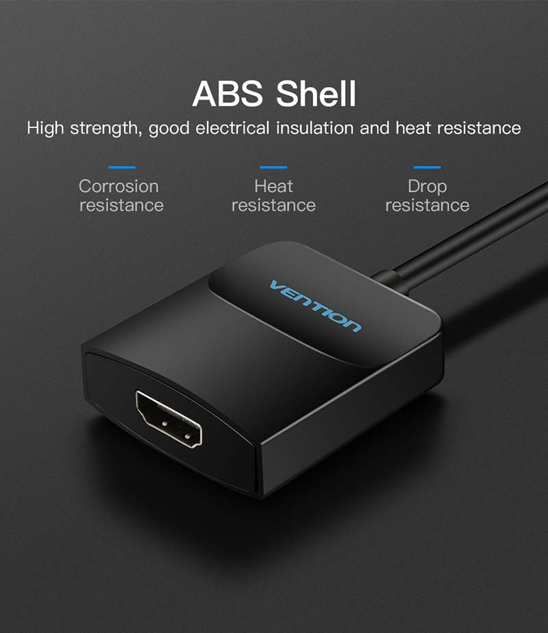 Vention VGA To HDMI Converter With Female Micro USB And Audio Port