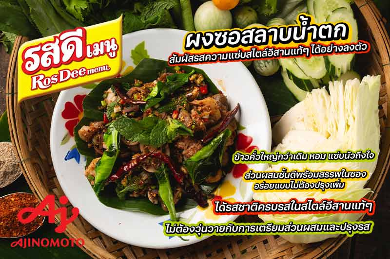 รสดี เมนูผงซอสลาบน้ำตก 30 กรัม (แพ็ก 10 ชิ้น)