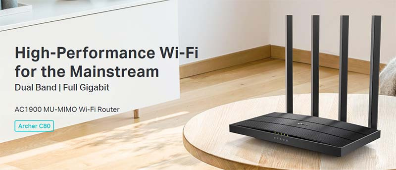 TP-Link Wi-Fi เราเตอร์ Archer C80 AC1900 Wireless MU-MIMO Wi-Fi Router
