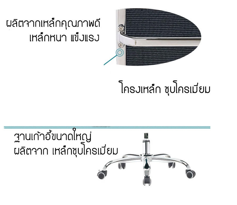 TS Modern Living เก้าอี้สำนักงาน  ทรงสูง ปรับระดับ มีล้อลาก รุ่น CH0004BK