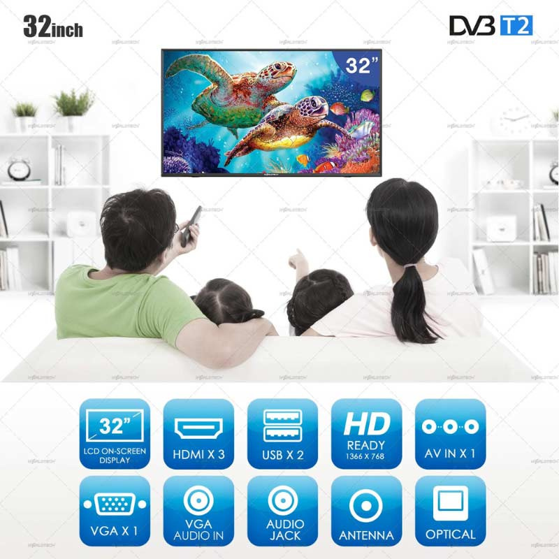 Worldtech Digital LED TV HD Ready ขนาด 32 นิ้ว รุ่น WT-LED3201DVBT (WTTVDG32HDR210000)