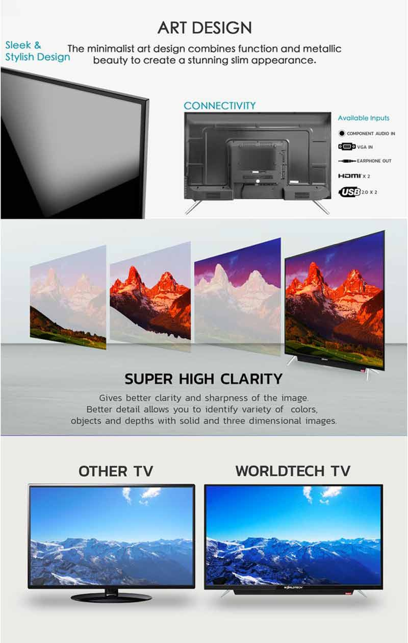 Worldtech Smart TV Full HD ขนาด 50 นิ้ว รุ่น WTTVSM50FHD212000A