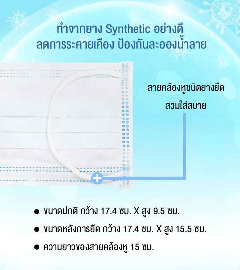 MICROTEX หน้ากากป้องกันฝุ่น สีขาว (กล่อง 50 ชิ้น)