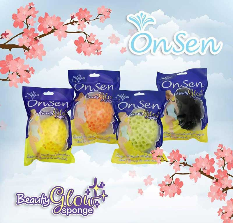 01 Onsen ใยขัดผิว Beauty Glow คละสี (แพ็ก 4 ชิ้น)