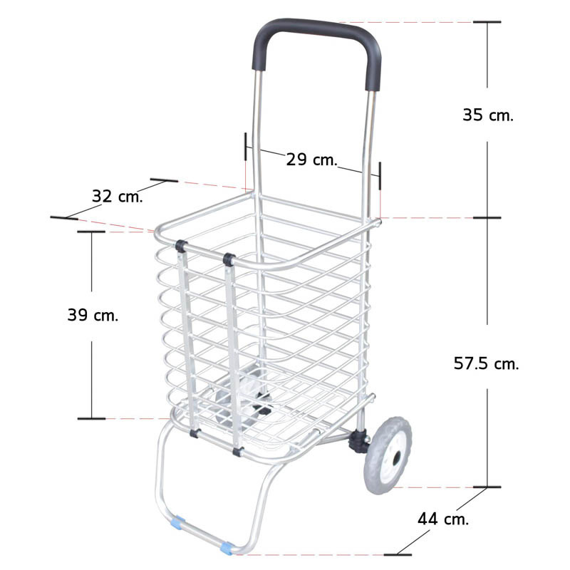 RRS รถเข็นตะกร้าจ่ายตลาดอเนกประสงค์พับเก็บได้พร้อมถุงผ้าสีม่วง (รับน้ำหนักได้มากถึง 50 Kg.)
