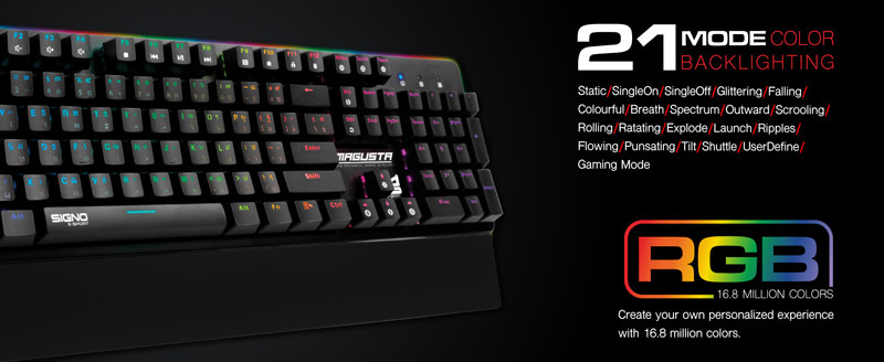 SIGNO E-Sport คีย์บอร์ดเกม KB-781 Red SW