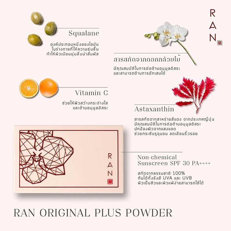 04 RAN Original Plus+ Powder SPF 30 PA++++14 g #1.0 Fair (By Pom Vinij)