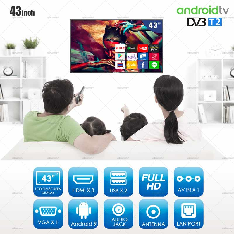 Worldtech Android TV FULL HD ขนาด 43 นิ้ว รุ่น WTTVSM43FHD210000A