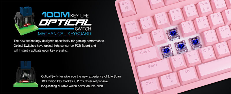 SIGNO E-Sport คีย์บอร์ดเกม PINKKER KB-741P