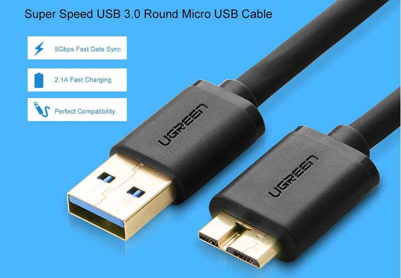 Ugreen รุ่น 10840 สายแปลงสัญญาณ USB 3.0A male to Micro USB 3.0 male cable