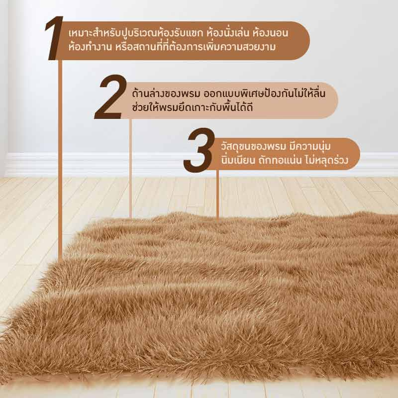 Homelove พรมสีพื้น M สีนํ้าตาลเข้ม ขนาด 120x80 ซม.