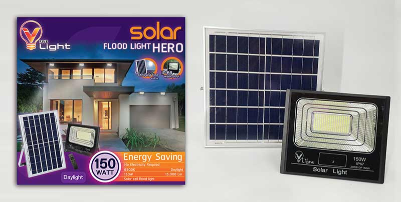 V Five Light โคม Solar ฟลัดไลท์  รุ่น Hero 150W Daylight