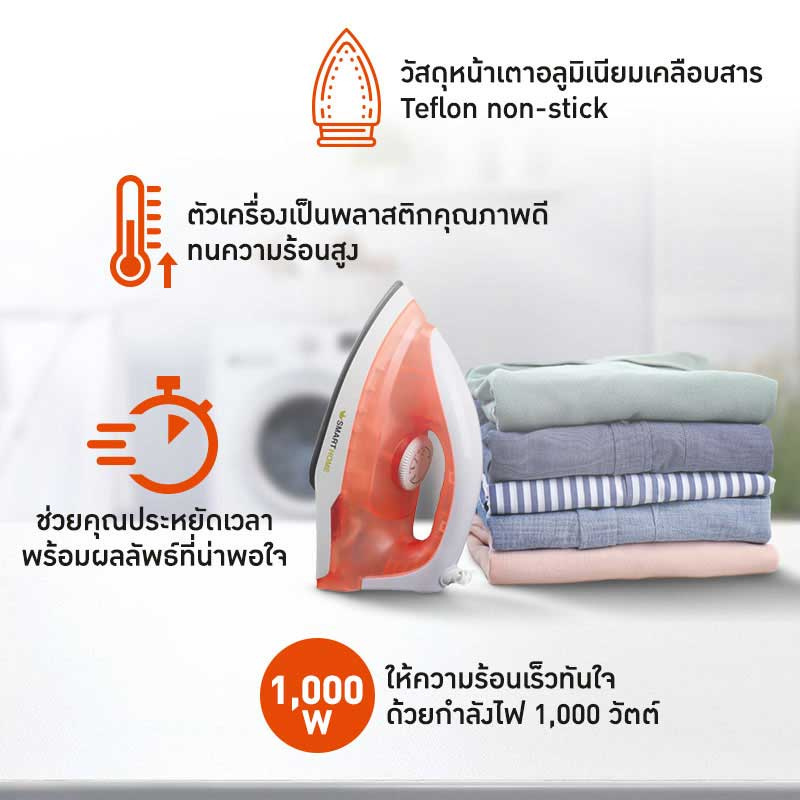 SMARTHOME เตารีดแห้ง รุ่น SDIR-009