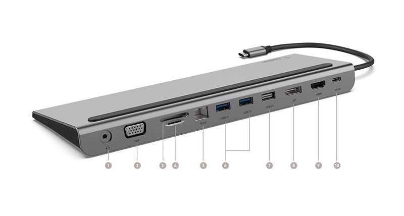 Belkin อุปกรณ์แปลงสัญญาณ (INC004btSGY) USB-C 11-in-1 Multiport Dock