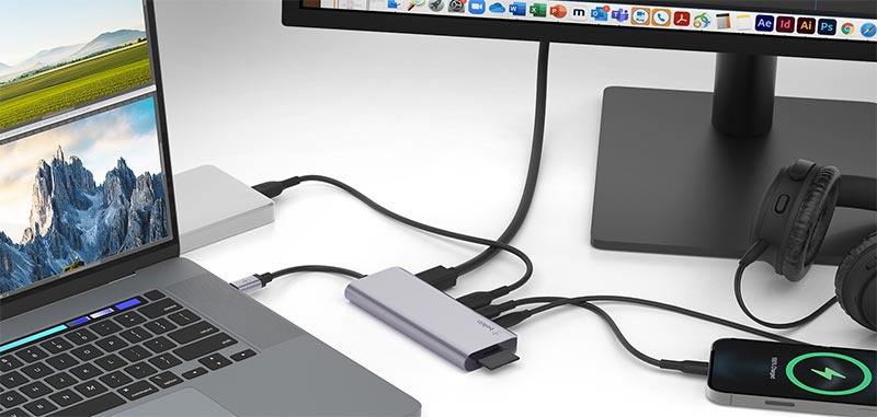 Belkin อุปกรณ์แปลงสัญญาณ (AVC009btSGY) USB-C 7-in-1 Multiport Hub Adapter