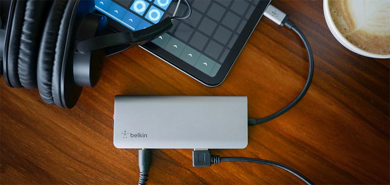 Belkin อุปกรณ์แปลงสัญญาณ (AVC009btSGY) USB-C 7-in-1 Multiport Hub Adapter