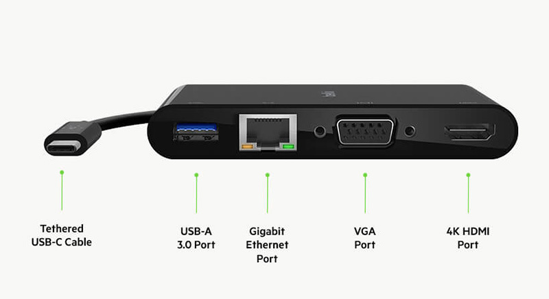 Belkin อุปกรณ์แปลงสัญญาณ (AVC005btBK) USB-C Multimedia Adapter