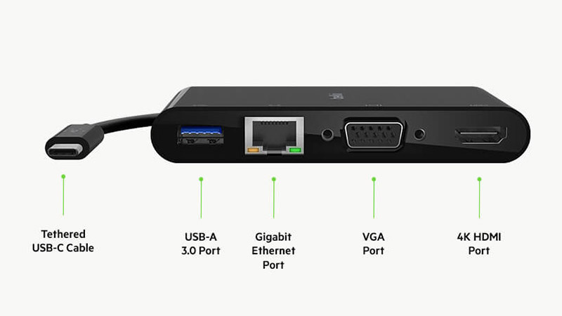 Belkin อุปกรณ์แปลงสัญญาณ (AVC004btBK) USB-C Multimedia + Charge Adapter (100W)