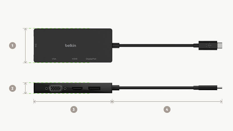 Belkin อุปกรณ์แปลงสัญญาณ (AVC003btBK) USB-C Video Adapter