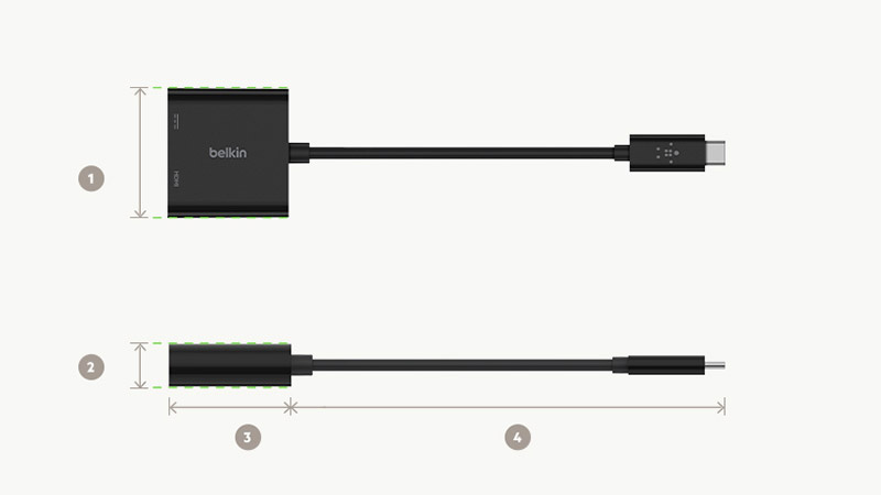 Belkin อุปกรณ์แปลงสัญญาณ (AVC002btBK) USB-C to HDMI + Charge Adapter