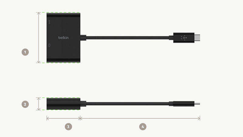 Belkin อุปกรณ์แปลงสัญญาณ (AVC001btBK) USB-C to VGA + Charge Adapter