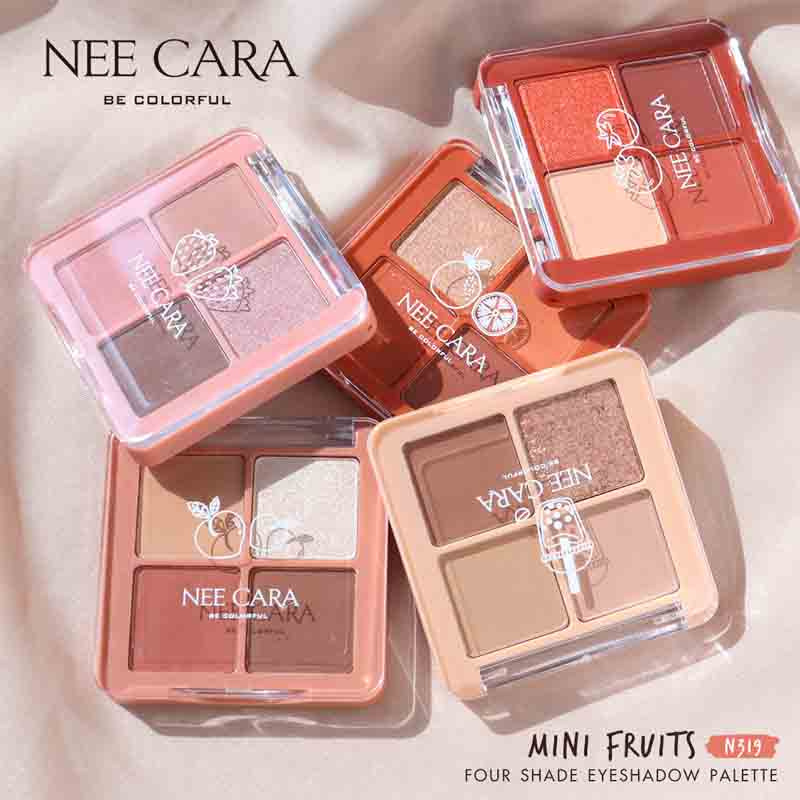 NEE CARA อายแชร์โดว์ MINI FRUIT 4 SHADE EYESHADOW PALETTE N319 - 8กรัม #01 Strawberry