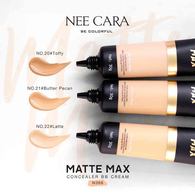 NEE CARA บีบีครีม MATTE MAX CONCEALER BB CREAM N366 30 กรัม #20 Toffy