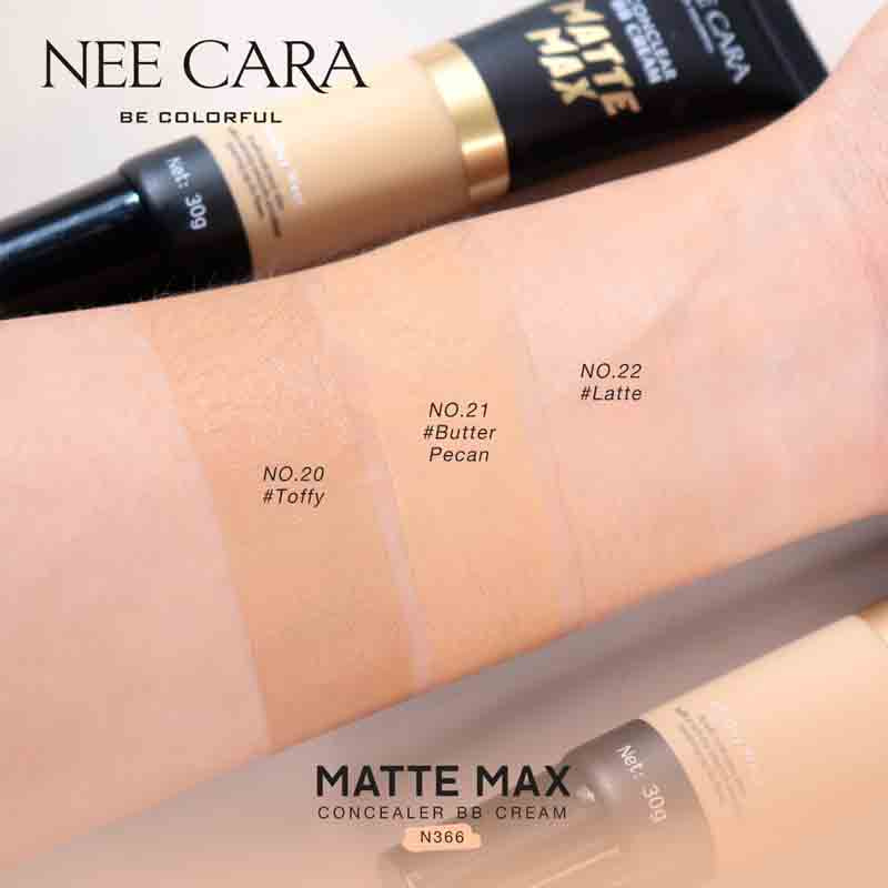 NEE CARA บีบีครีม MATTE MAX CONCEALER BB CREAM N366 30 กรัม #20 Toffy