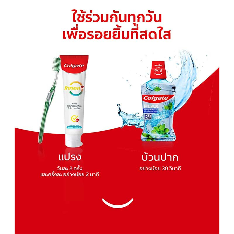 คอลเกต น้ำยาบ้วนปากพลักซ์ เปปเปอร์มินต์ 250 มล.