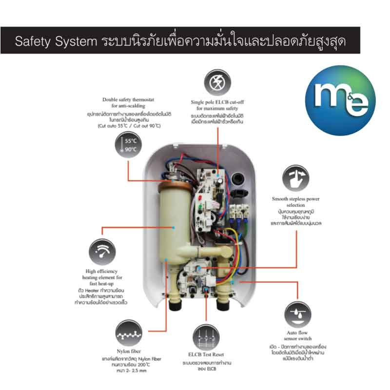 M&E เครื่องทำน้ำอุ่น 3500 วัตต์ รุ่น ME35FW